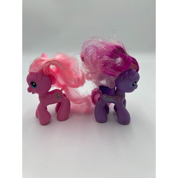 My Little Pony Figures Pink Pinky Pie & Purple Star Song Glitter Hair 4" MLP - Picture 1 of 8